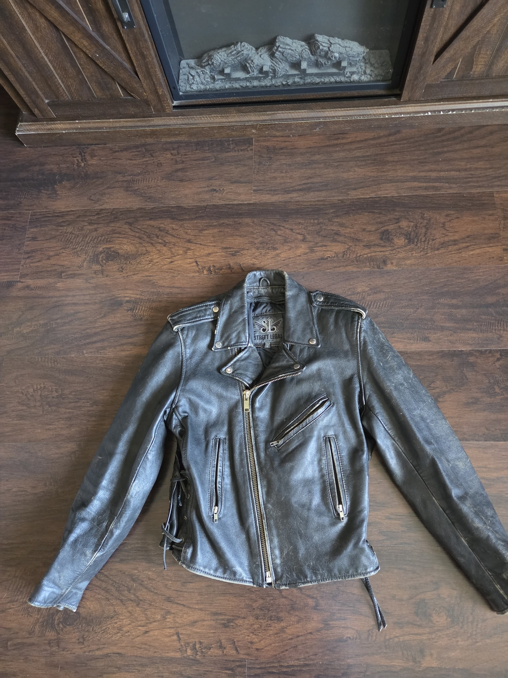 vintage Street Legal black genuine leather jacket